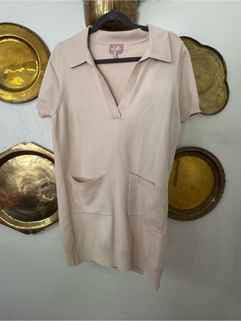 Show Me Your MuMu Cream Collared Knit Mini Dress - Picture 2 of 4